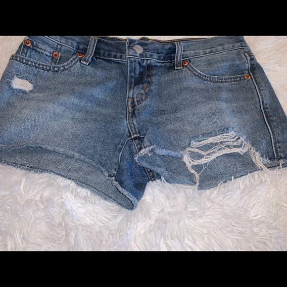 Levi’s 501 Distressed Cut Off Fray Shorts Size 25 - Picture 2 of 7